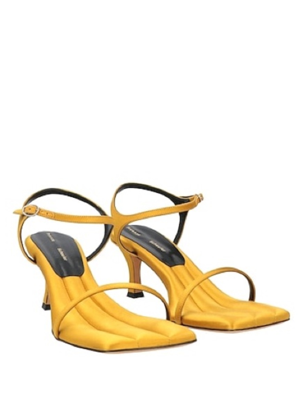 Yellow Gold Strappy Mid-Heel Sandal for Women